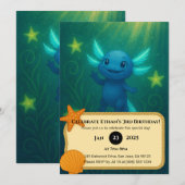 Starry Blue Axolotl Birthday  Kaart (Voorkant / Achterkant)