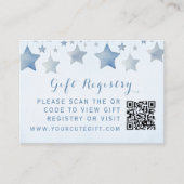 Starry Blue Baby shower Gift Registry QR-code Informatiekaartje (Voorkant)