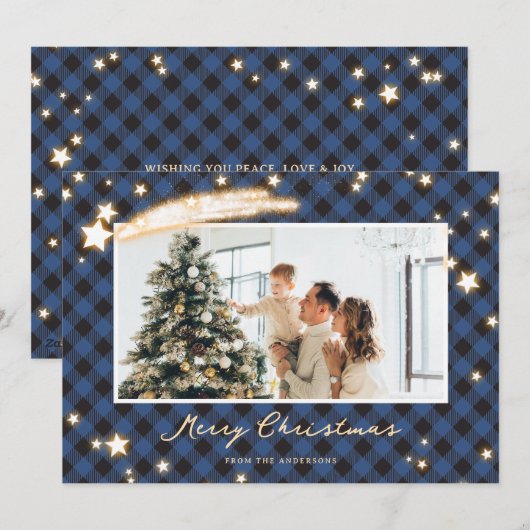 Starry Blue Buffalo Plays Feestdagenkaart (Voorkant / Achterkant)