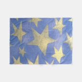 Starry Blue en Gold Fleece Deken (Voorkant (Horizontaal))