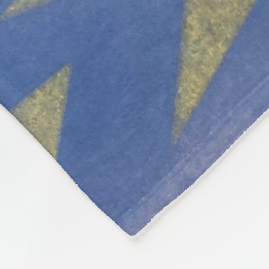Starry Blue en Gold Fleece Deken (Hoek)