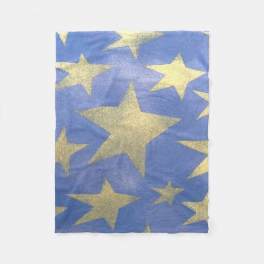 Starry Blue en Gold Fleece Deken (Voorkant)