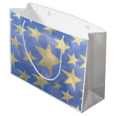 Starry Blue en Gold Groot Cadeauzakje (Achterkant Gekanteld)