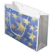 Starry Blue en Gold Groot Cadeauzakje (Voorkant Gekanteld)