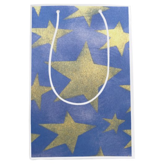 Starry Blue en Gold Medium Cadeauzakje (Voorkant)