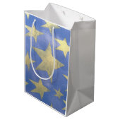 Starry Blue en Gold Medium Cadeauzakje (Achterkant Gekanteld)