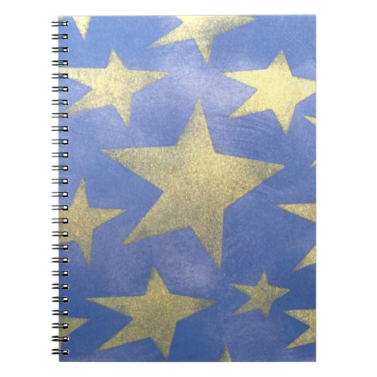 Starry Blue en Gold Notitieboek (Voorkant)