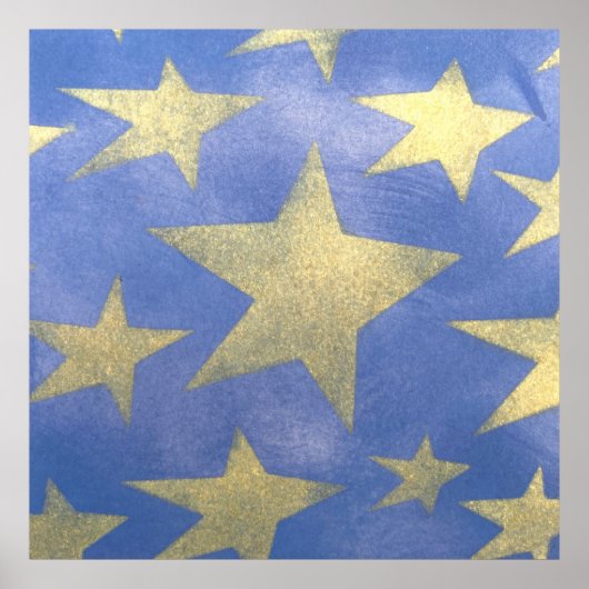 Starry Blue en Gold Poster (Voorkant)