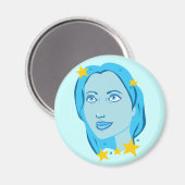 Starry Blue Girl Magneet (Voorkant / Achterkant)