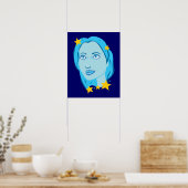 Starry Blue Girl Poster (Keuken)