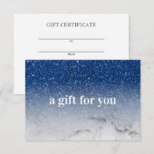 Starry Blue Glitter ombre Marble Salon Boutique (Voorkant / Achterkant)