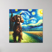Starry Boykin Spaniel Hondenportret - Dierenportre Canvas Afdruk (Voorkant)