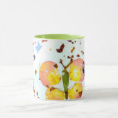 Starry Butterfly, groene ringer 11oz mok koffie/th (Midden)