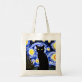 Starry Cat Night Canvas tas (Achterkant)