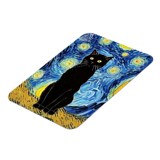 Starry Cat Night Magnet Magneet (Linkerzijde)