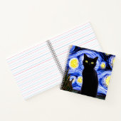 Starry Cat Night Notitieboek (Binnen)