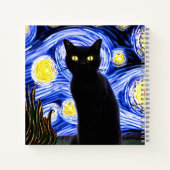 Starry Cat Night Notitieboek (Achterkant)