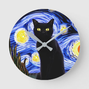 Starry Catty Night  Ronde Klok