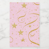 Starry Charm – Roze & Gouden Sterren Opbergpot Voedselcontainer Etiket (Enkel label)