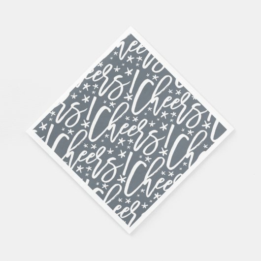 Starry Cheers Brush Script Pattern Modern Nieuwjaa Servet (Hoek)