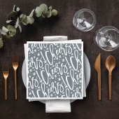 Starry Cheers Brush Script Pattern Modern Nieuwjaa Servet