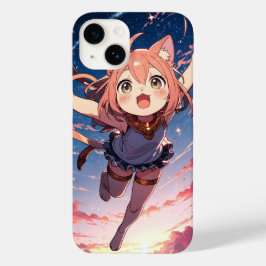 Starry Chibi Cat Case-Mate iPhone 14 Hoesje