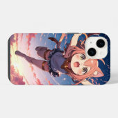 Starry Chibi Cat iPhone Hoesje (Achterkant horizontaal)