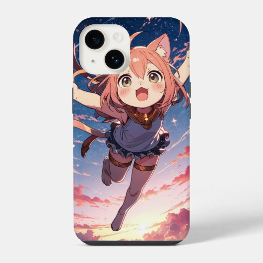 Starry Chibi Cat iPhone Hoesje (Achterkant)