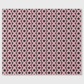 "Starry Chic Pink & Black Gift Wrap" Cadeaupapier (Vlak)