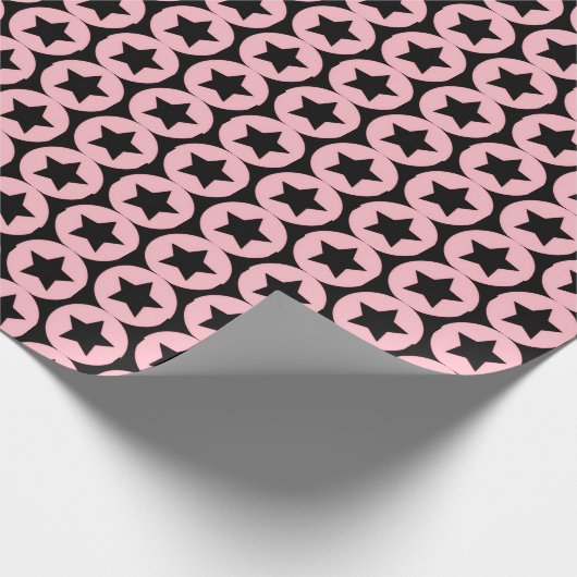 "Starry Chic Pink & Black Gift Wrap" Cadeaupapier (Hoek)