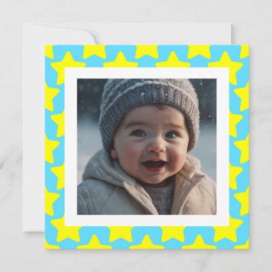Starry Christmas Photo Card with Baby Personalized Feestdagenkaart (Voorkant)