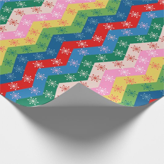 Starry Christmas stripes Cadeaupapier (Hoek)