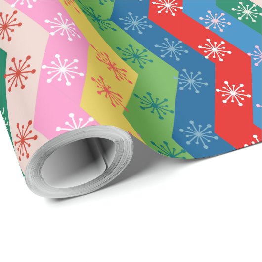 Starry Christmas stripes Cadeaupapier (Rol Hoek)