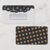 Starry Clouds Baby shower Luier Raffle Visitekaartje (Voorkant / Achterkant)