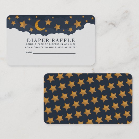 Starry Clouds Baby shower Luier Raffle Visitekaartje (Voorkant / Achterkant)