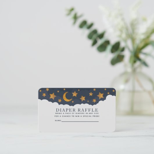 Starry Clouds Baby shower Luier Raffle Visitekaartje (Staand voorkant)