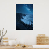 Starry Coastal Night - Serene Melkweg Ocean Uitzic Poster (Keuken)