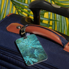 Starry Dragonfly Night Bagagelabel