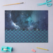 Starry en Cloudy Sky over Waves-ontkoppeling Tissuepapier (Craft)