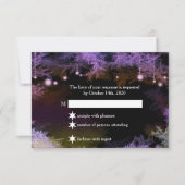Starry Evening Forest Paars Wedding RSVP (Voorkant)