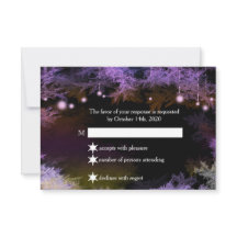 Starry Evening Forest Paars Wedding RSVP