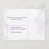 Starry Evening Forest Paars Wedding RSVP Uitnodiging Briefkaart (Achterkant)
