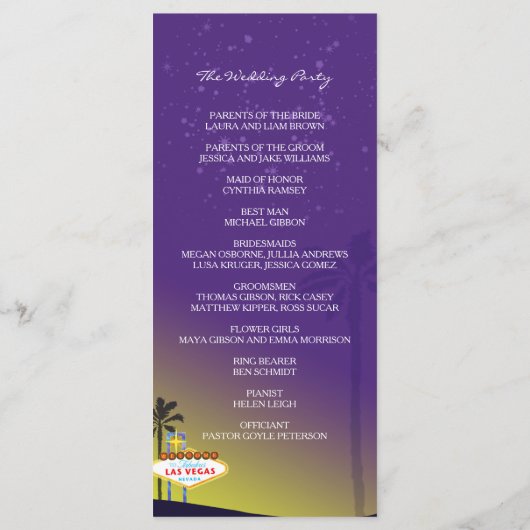 Starry Evening Las Vegas Wedding Program Programmakaart (Achterkant)