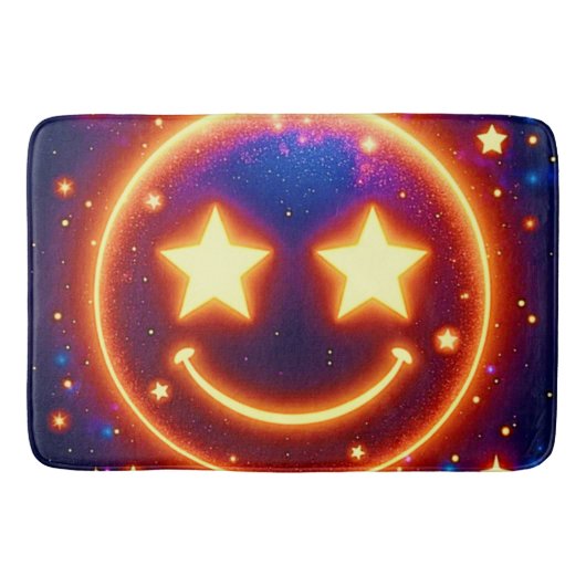 Starry-Eyed Glow Emoji Badmat (Voorkant)