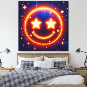 Starry-Eyed Glow Emoji Canvas Afdruk