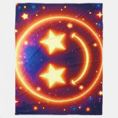 Starry-Eyed Glow Emoji Fleece Deken (Voorkant)