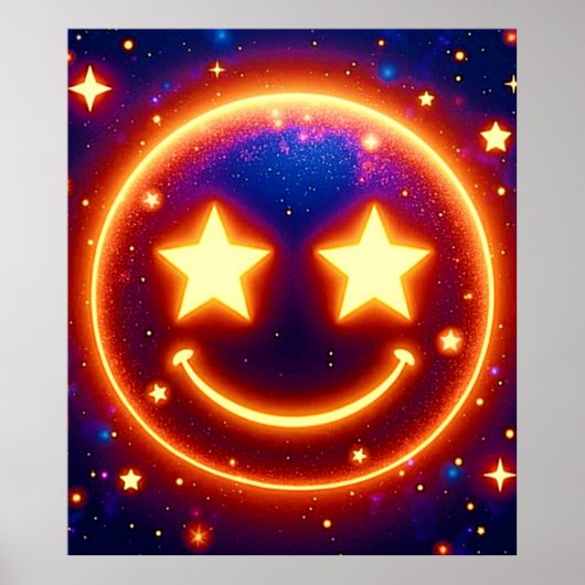 Starry-Eyed Glow Emoji Poster (Voorkant)