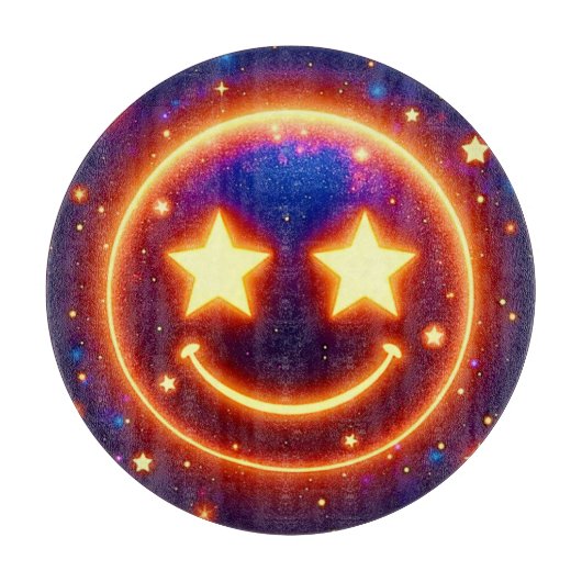 Starry-Eyed Glow Emoji Snijplank (Voorkant)
