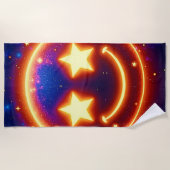 Starry-Eyed Glow Emoji Strandlaken (Voorkant)