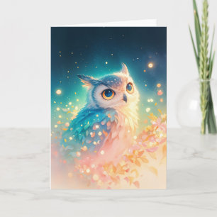 Starry-Eyed Owl in een dromerige gloed Kaart